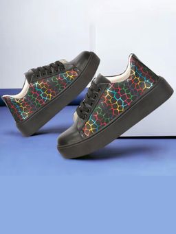 XE Looks - Colourful Pentagon Design Chunky Sneakers