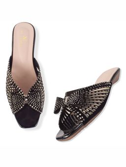 XE Looks - Elegant Stone Embellished Design Comfortable Flat Slippers
