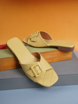 XE Looks - Versatile And Elegant Buckle Design Comfortable Flat Slippers