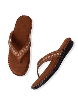 XE Looks - Tan Chic And Graceful Siroski Design Comfortable Doctor Slipper Flipflop
