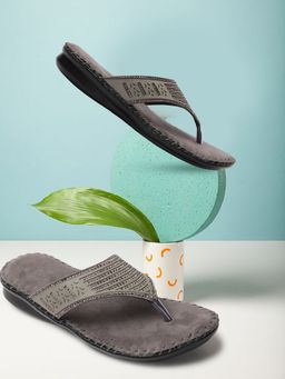 XE Looks - Tan Graceful And Elegant Siroski Design Comfortable Flat Doctor Sandal