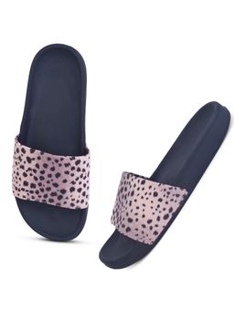 XE Looks - Pink Urban And Leisurely Design Leopard Print Comfortable Sliders