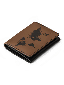 DailyObjects - Wrinkled World Map - Flip Top Card Wallet