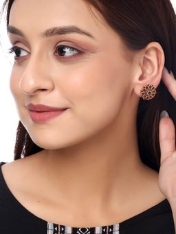 Shoshaa - Gold-Plated Magenta Handcrafted Earrings