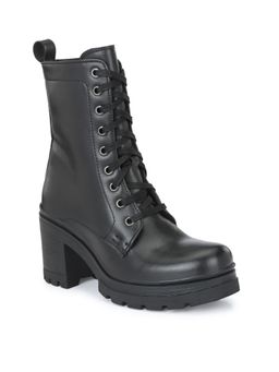 Delize - Black Solid Women's Derby Boots