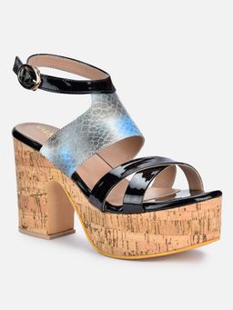 VALIOSAA - Black Animal Print Heels