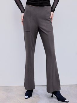 Cider - Grey Jersey Low Rise Pocket Flared Trouser