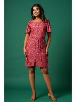 Autumnlane - Lisa Printed Dress with Attached Belt