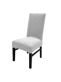 House of Quirk - Stretch Removable Short Dining Chair Cover- Grey