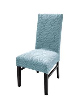 House of Quirk - Stretch Removable Short Dining Chair Cover- Blue