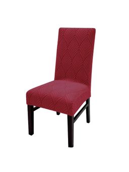 House of Quirk - Stretch Removable Short Dining Chair Cover- Maroon