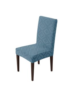 House of Quirk - Stretch Removable Short Dining Chair Cover- Blue