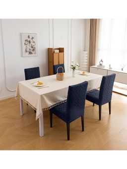 House of Quirk - Stretch Removable Short Dining Chair Cover- Charcoal (Pack of 4)