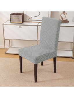 House of Quirk - Stretch Removable Short Dining Chair Cover- Light Grey