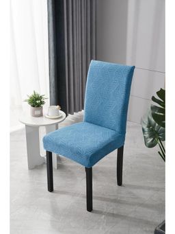 House of Quirk - Stretch Removable Short Dining Chair Cover- Blue