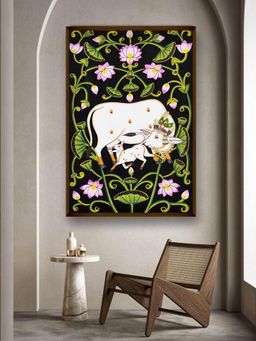 Artsense - Premium Pink Floral Framed Canvas Wall Painting- Multi-Color