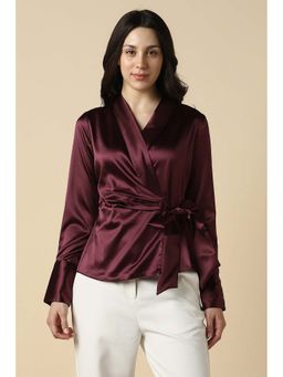 Allen Solly - Women Maroon Solid Formal Top
