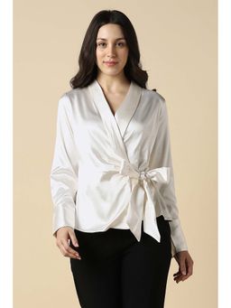 Allen Solly - Women Cream Solid Formal Top