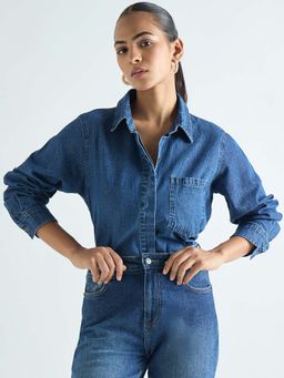 Femmella - Mid Blue Denim Shirt