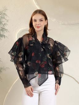 Kibo - Gather Smocking Black Top