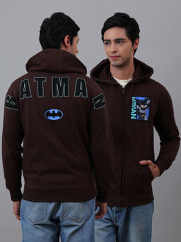 Free Authority - Official Dc Comics Men Batman Printed Regular Fit Brown Hoodie