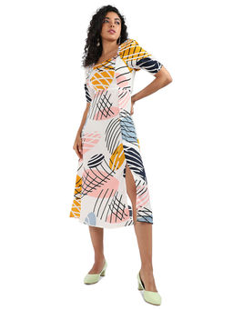 PINACOLADA - Womens Multicolour Contrast Foliage Dress