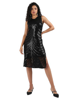 PINACOLADA - Womens Black Round Neck Dress