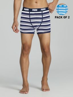 Puma - Stretch Waistband Mens Blue Trunks (Pack of 2)