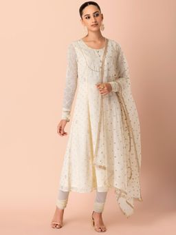 Indya - Ivory Sequin Mesh Dupatta