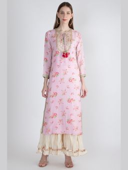 Gopi Vaid - Rose Pink Cotton Silk Kurta