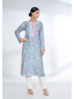 Gopi Vaid - Antara Green Cotton Silk Kurta