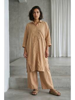 Doodlage - Beige Collar Neck Kurta