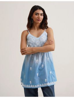 SAAYA THE LABEL - Dua Chikankari Blue Kurti