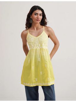 SAAYA THE LABEL - Dua Chikanakri Yellow Kurti