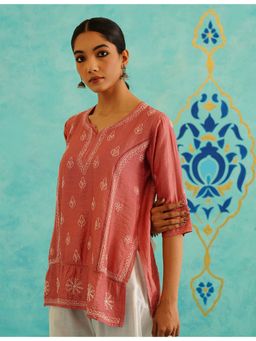 SAAYA THE LABEL - Nura Chikankari Pink Kurti
