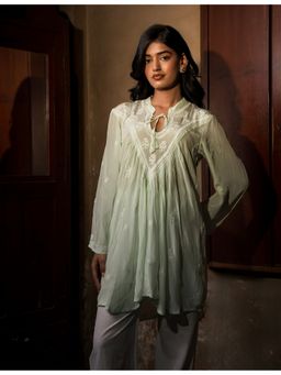 SAAYA THE LABEL - Raani Chikanakri Green Kurta
