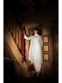 SAAYA THE LABEL - Rimjhim Chikankari Blue Kurta