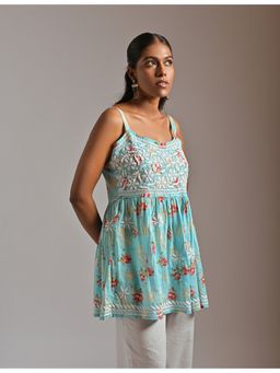 SAAYA THE LABEL - Zehra Chikankari Blue Kurti