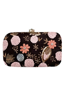 A Clutch Story - Black Allure Flower Clutch