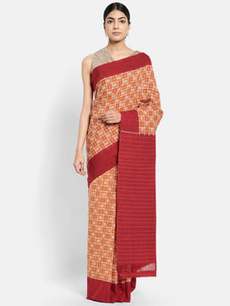 Fabindia - Cotton Solid Women Sari without Blouse