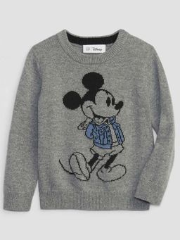 GAP - Boys Mickey Mouse Print Crew Neck Pullover Sweatshirt