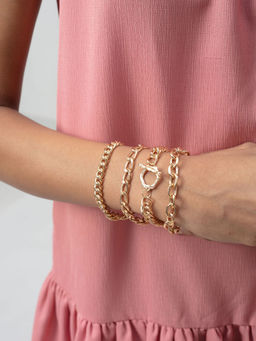 Twenty Dresses by Nykaa Fashion - Chained With Love Bracelet Set