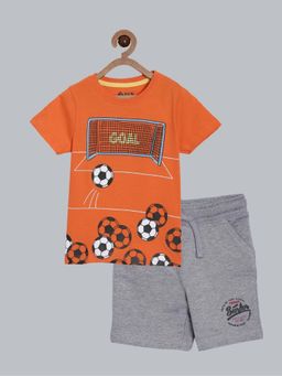 3PIN - Infant Cotton Printed T-Shirt & Shorts (Set of 2)