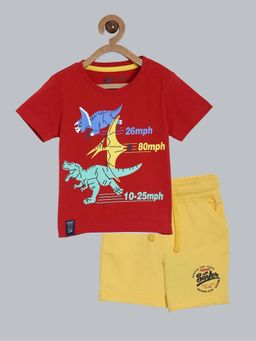 3PIN - Infant Cotton Printed T-Shirt & Shorts (Set of 2)