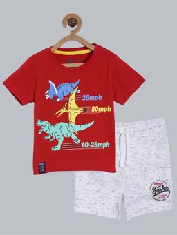 3PIN - Infant Cotton Printed T-Shirt & Shorts (Set of 2)