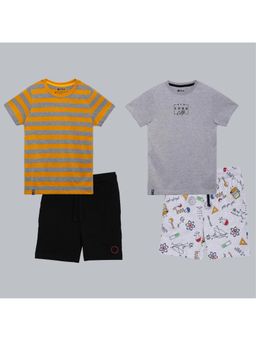 3PIN - Boys Cotton Printed T-Shirt & Shorts (Pack of 2)