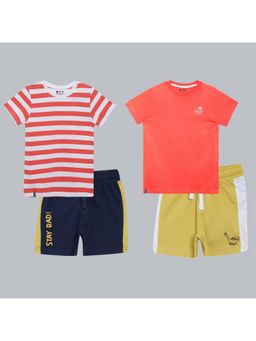 3PIN - Boys Cotton Printed T-Shirt & Shorts (Pack of 2)