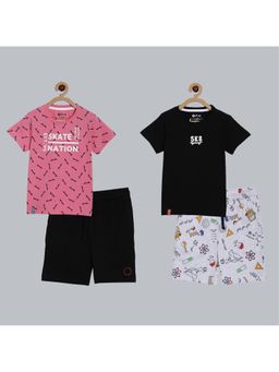 3PIN - Boys Cotton Printed T-Shirt & Shorts (Pack of 2)