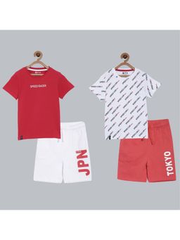 3PIN - Boys Cotton Printed T-Shirt & Shorts (Pack of 2)