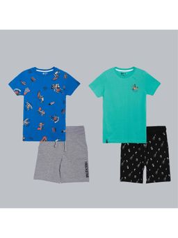 3PIN - Boys Cotton Printed T-Shirt & Shorts (Pack of 2)